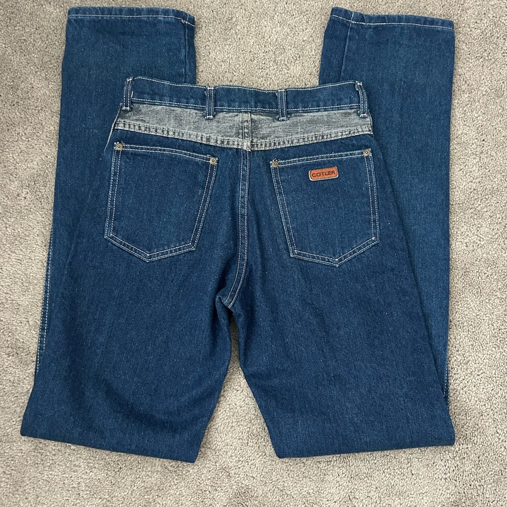 Vintage Western Cotler Jeans - 80s Dark Wash Relaxed Fit Elastic Ankle Size 29